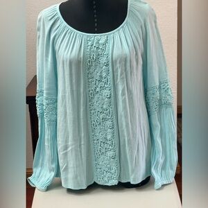 LILLY PULITZER TEAL LONG SLEEVE TOP SHIRT BLOUSE WOMEN SIZE SMALL EXCELLENT COND